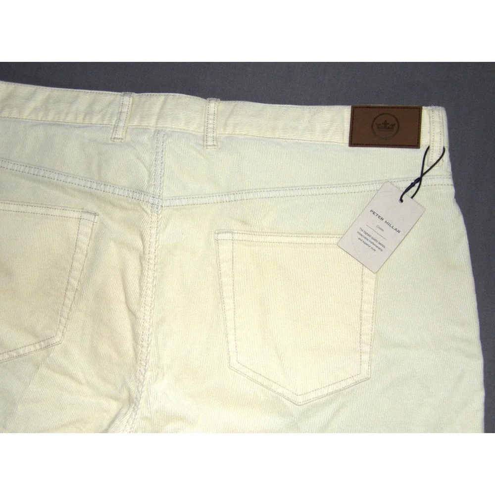NEW! Peter Millar CROWN Ivory Corduroy Straight Leg Chino Pants Men's 40 X 34‎